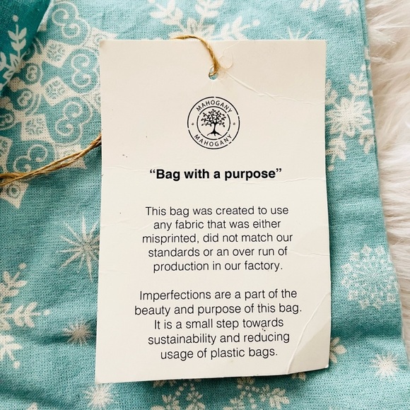 Mahogany Bag with A Purpose Snowflake Graphic Blue Linen Tote Bag - Picture 5 of 5